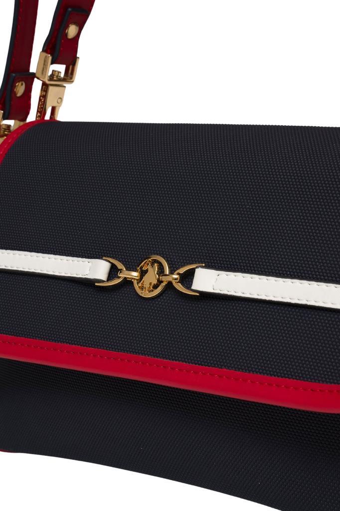 U.S. Polo Assn. Çapraz Askılı Kadın Çanta Lacivert-Beyaz-Kırmızı Us25241