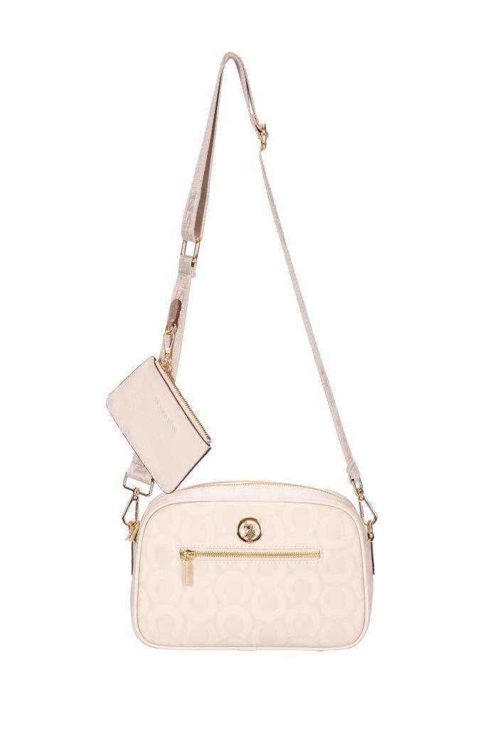 U.S. Polo Assn. Çapraz Askılı Kadın Çanta Ekru Us25159