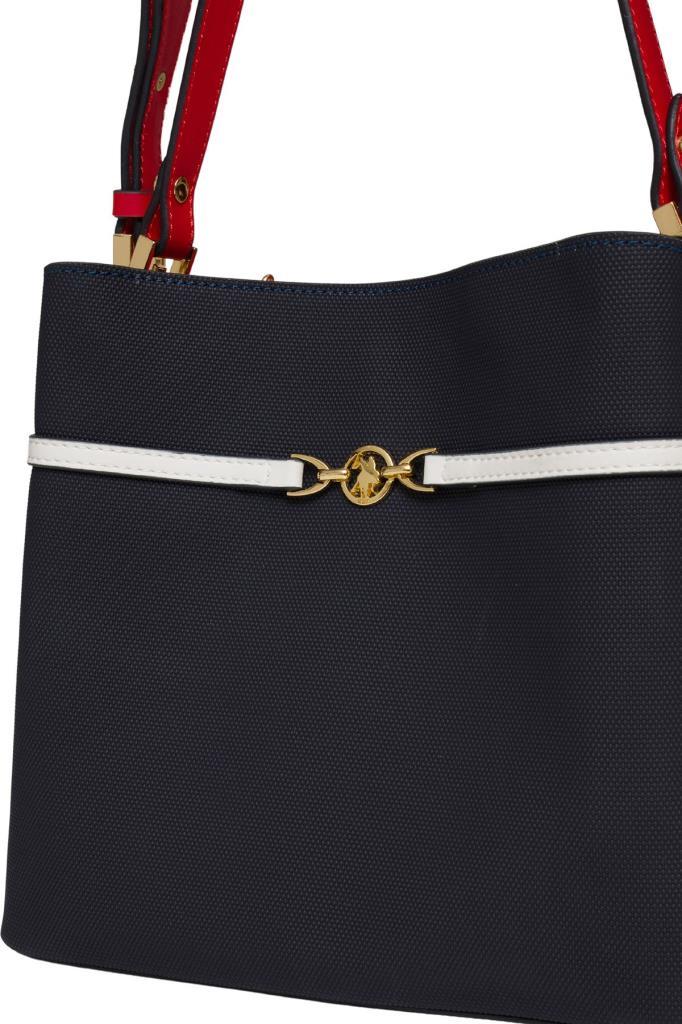 U.S. Polo Assn. Çapraz Askılı Kadın Çanta Lacivert-Beyaz-Kırmızı Us25238