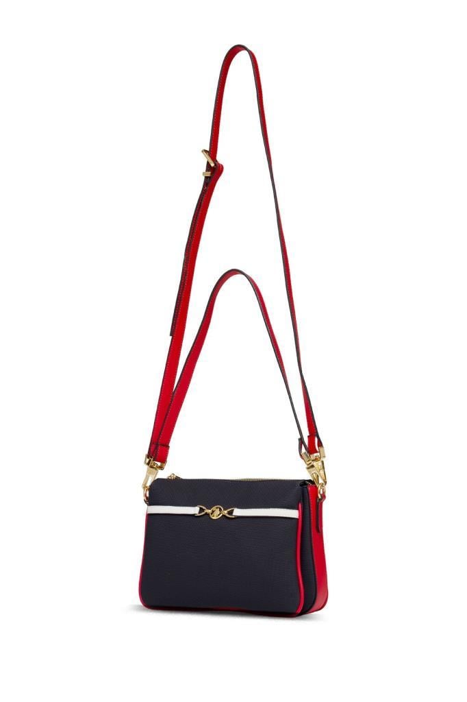 U.S. Polo Assn. Çapraz Askılı Kadın Çanta Lacivert-Beyaz-Kırmızı Us25237