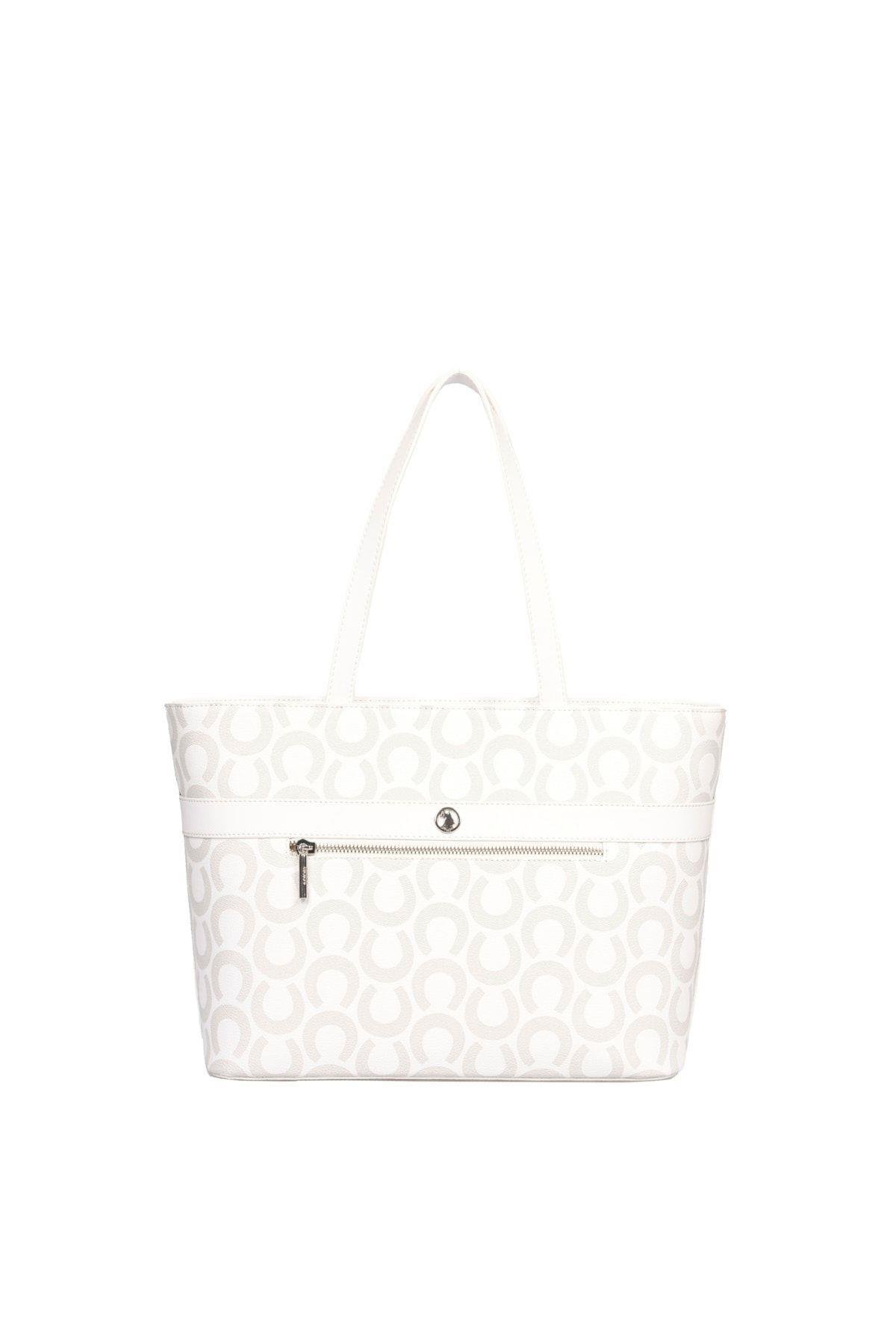 U.S. Polo Assn. Kadın Omuz Çanta Beyaz Gri-Beyaz Us23202