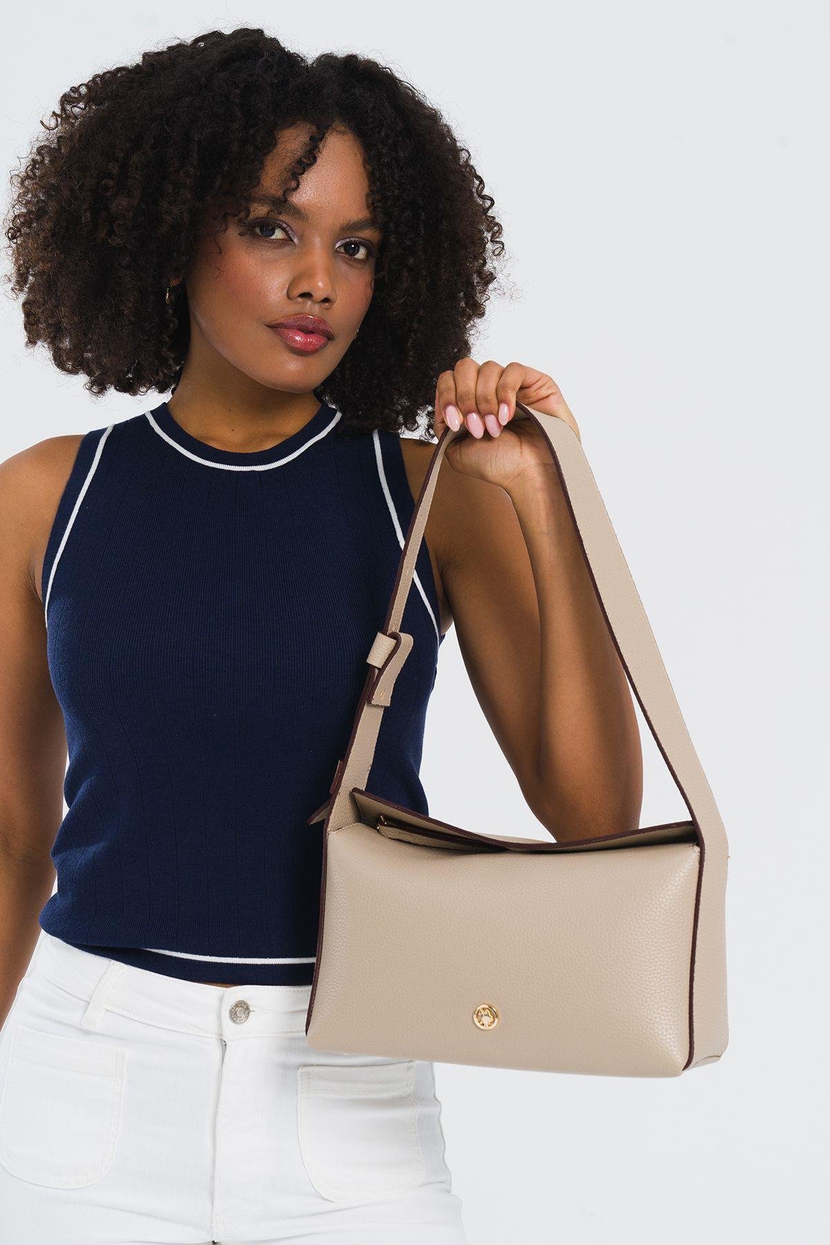 U.S. Polo Assn. Çapraz Askılı Kadın Çanta Bej Us25203