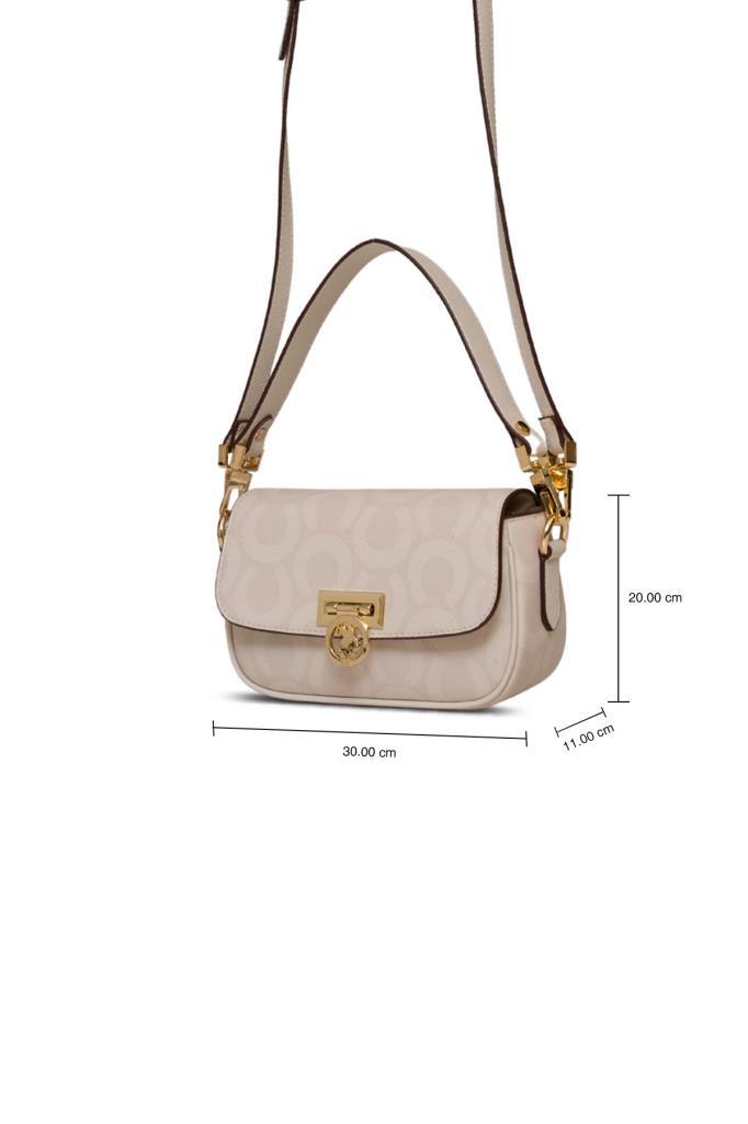 U.S. Polo Assn. Çapraz Askılı Kadın Çanta Ekru Us25155