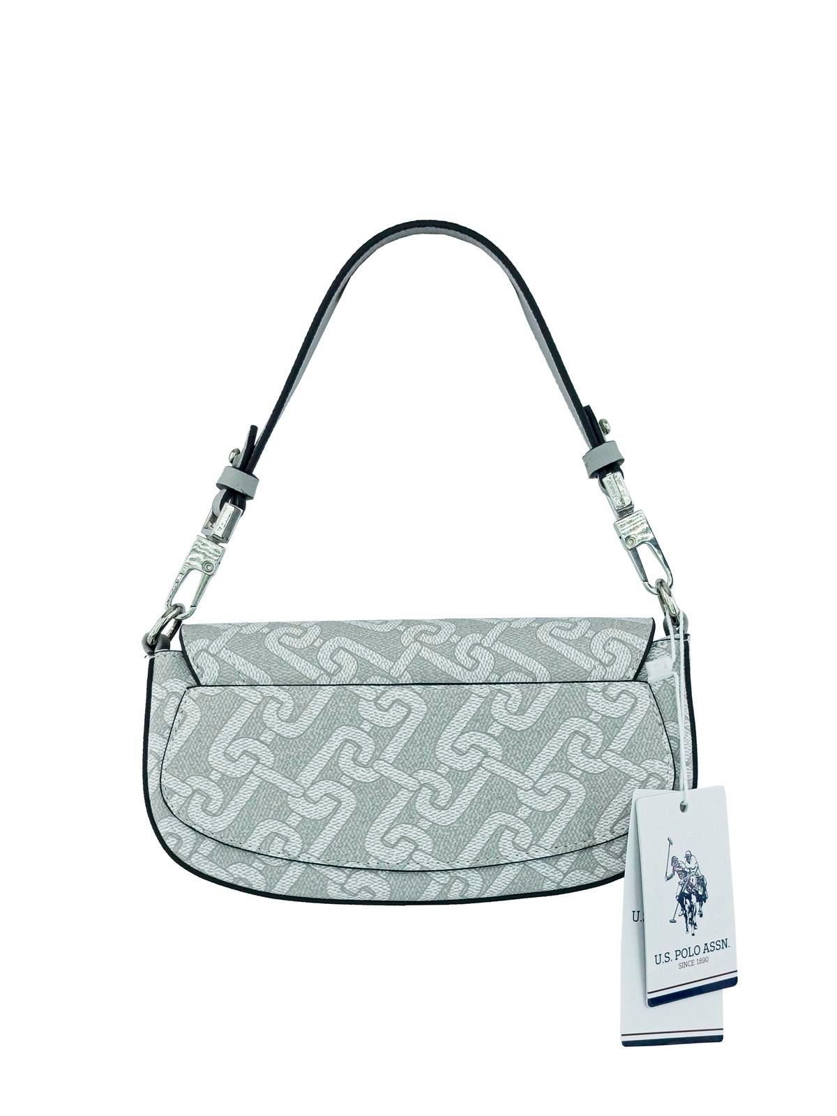 U.S. Polo Assn. Kadın Çapraz Askıl Çanta Beyaz - Gri Us24115