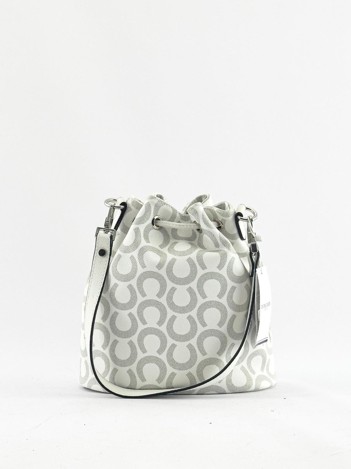 U.S. Polo Assn. Çapraz Askılı Kadın Çanta Beyaz-Gri Us23218