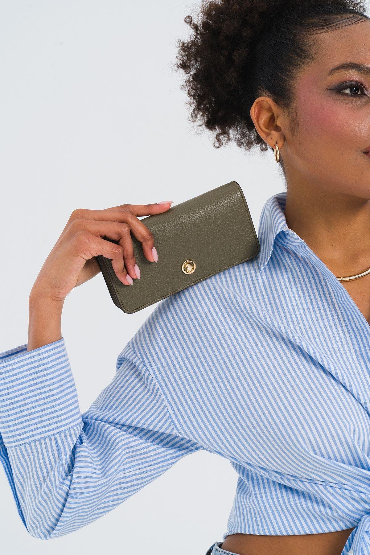 U.S. Polo Assn. Kadın Cüzdanı Haki Usc25371