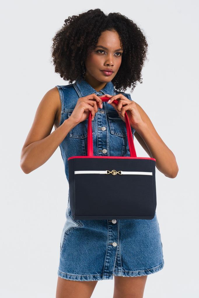 U.S. Polo Assn. Çapraz Askılı Kadın Çanta Lacivert-Beyaz-Kırmızı Us25233