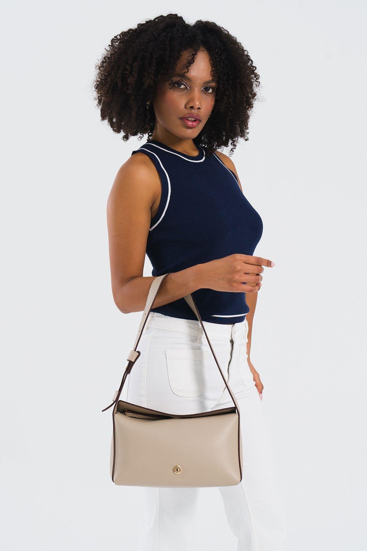 U.S. Polo Assn. Çapraz Askılı Kadın Çanta Bej Us25203