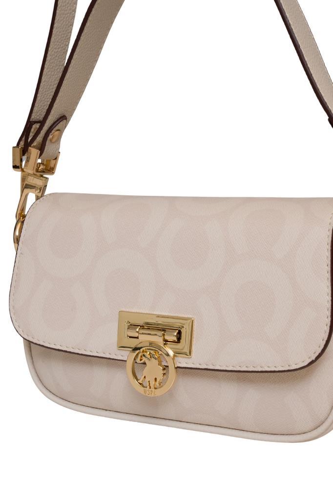 U.S. Polo Assn. Çapraz Askılı Kadın Çanta Ekru Us25155