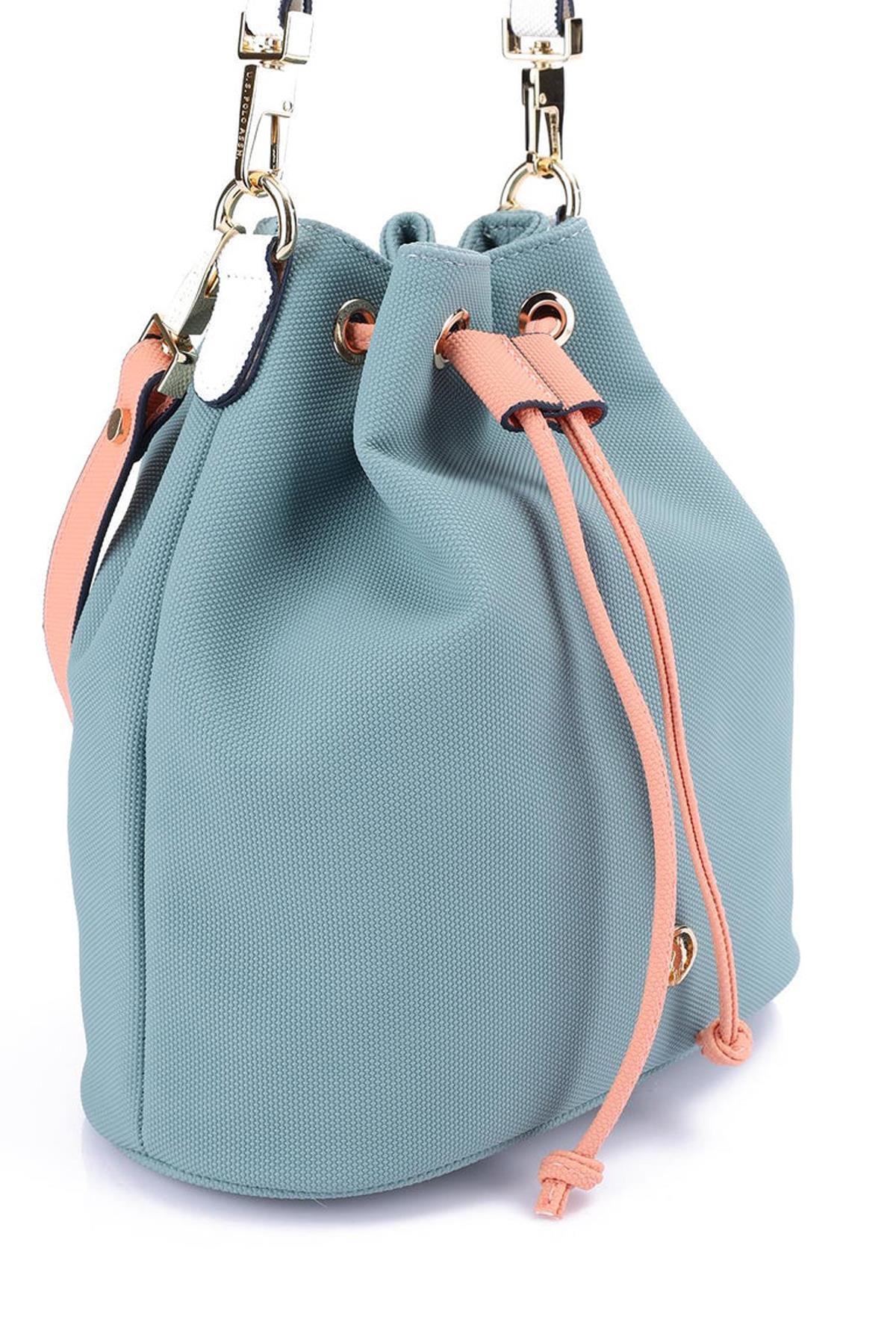 U.S. Polo Assn. Çapraz Askılı Kadın Çanta Çivit-Somon Us23260