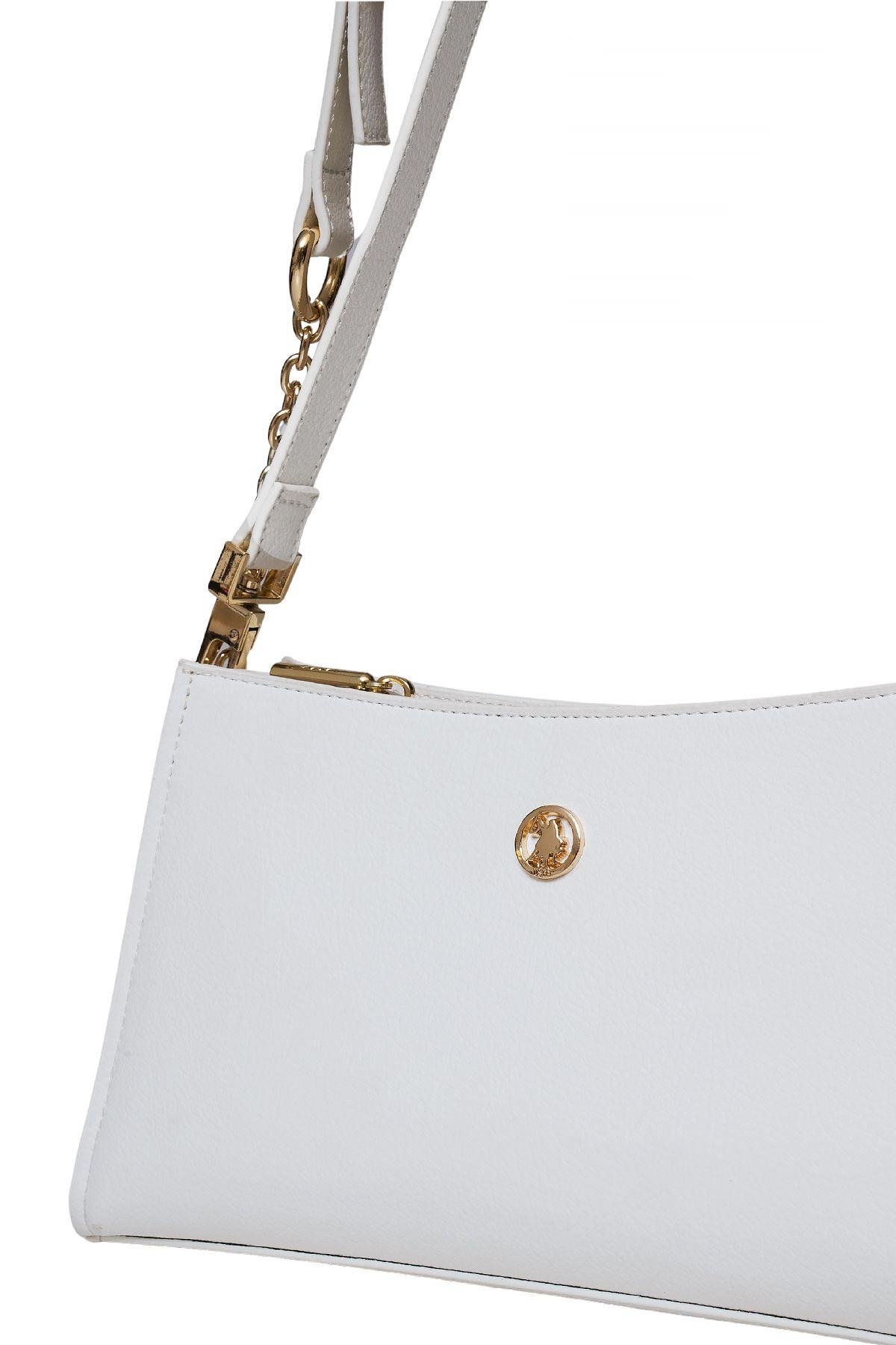 U.S. Polo Assn. Çapraz Askılı Kadın Çanta Beyaz Us25134