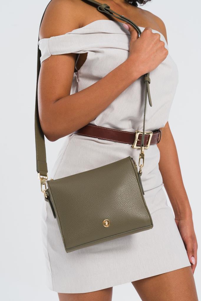 U.S. Polo Assn. Çapraz Askılı Kadın Çanta Haki Us25204