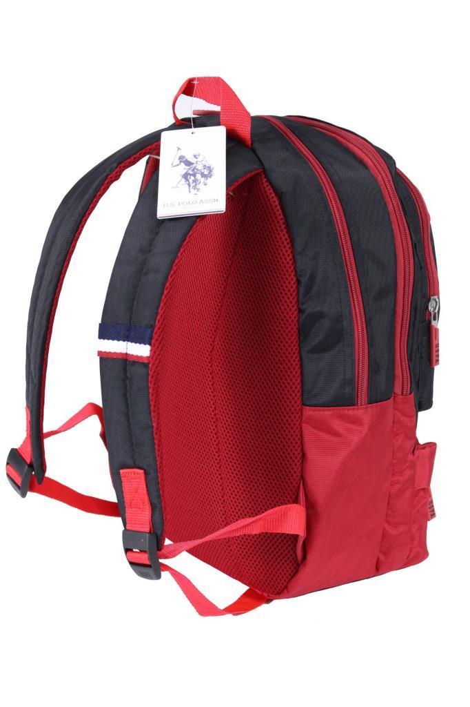 U.S. Polo Assn. Sırt Çantası Siyah Kırmızı 22040