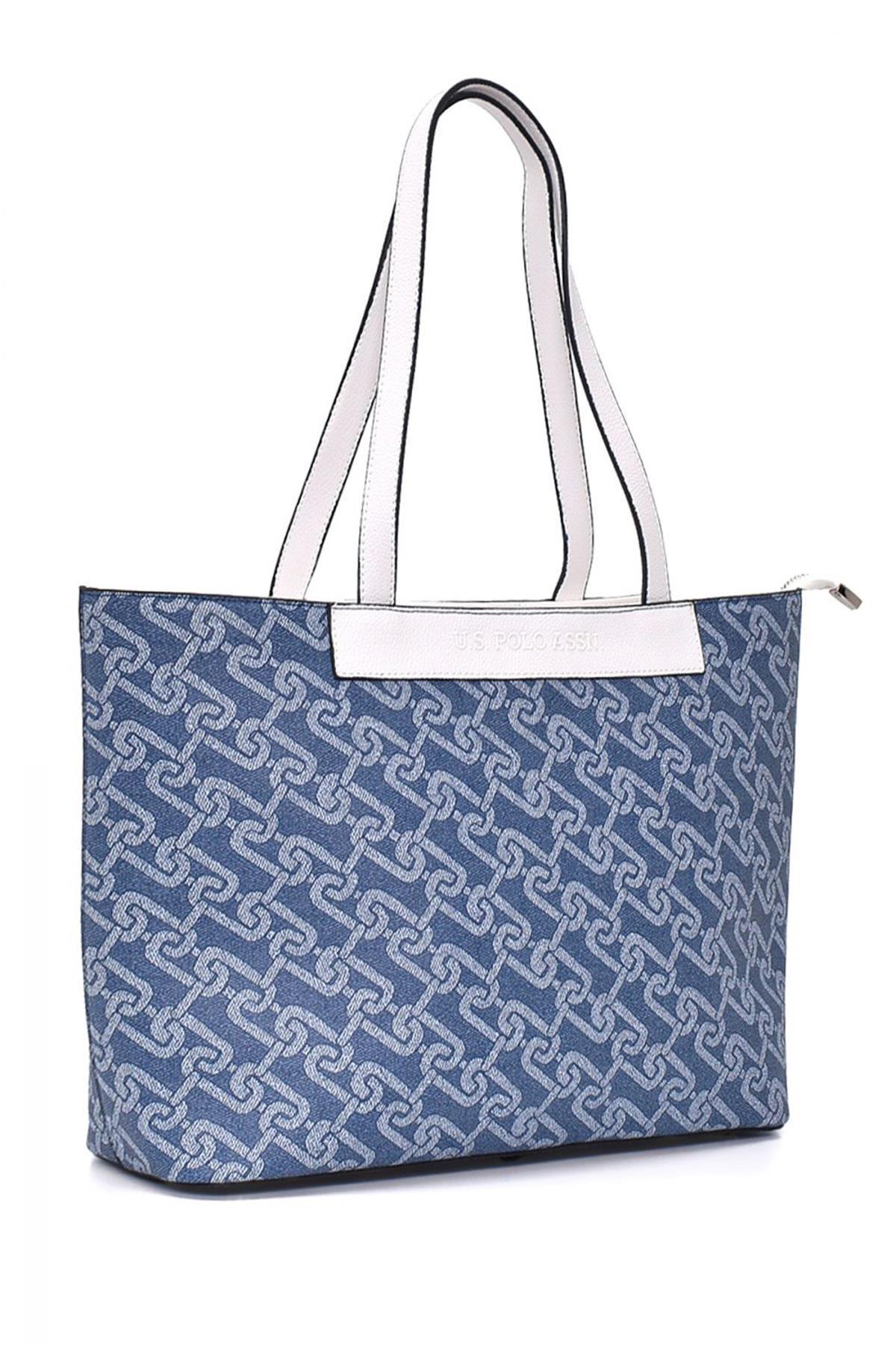 U.S. Polo Assn. Kadın Omuz Çanta Denim-Beyaz Us23106