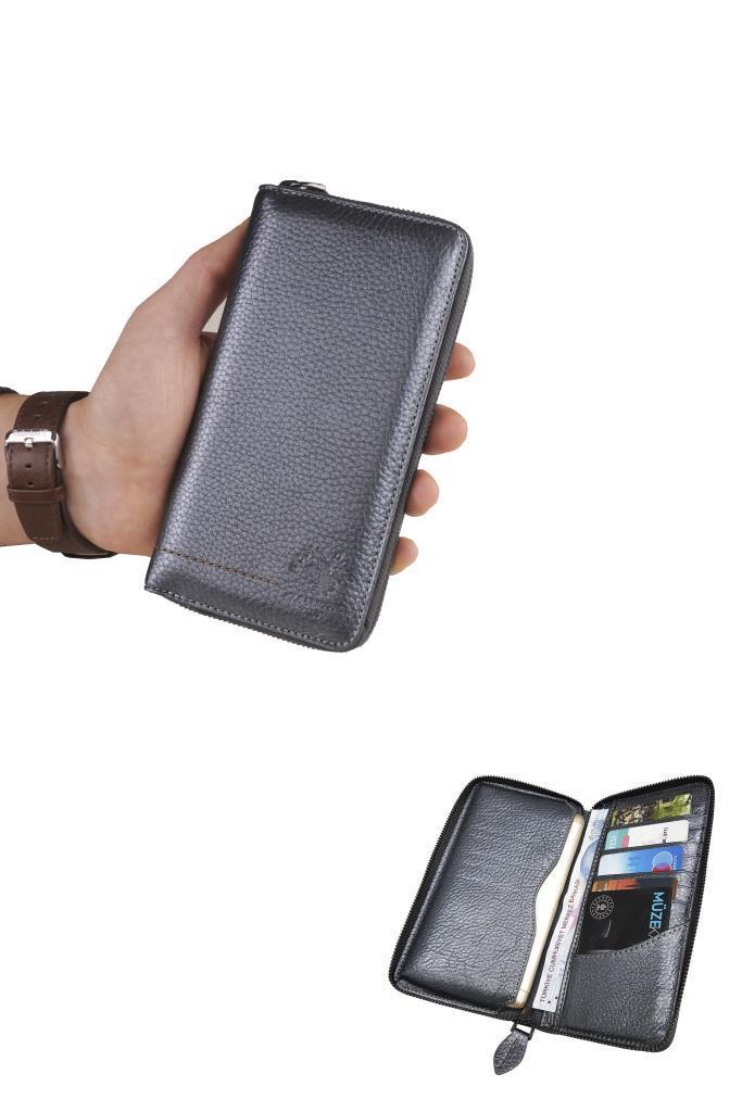 West Polo Hakiki Deri Cüzdan Saks Mavisi 851