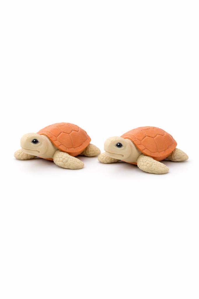 2’li Sevimli Kaplumbağa Biblo Seti – Dekoratif Obje – 8x7 cm Mini Masa & Çocuk Odası