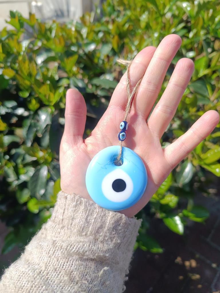 5 cm Cam Nazar Boncuğu Şeytan Göz Kovucu Ev Araba Ağaç Duvar Bahçe Süsleme Kolye 