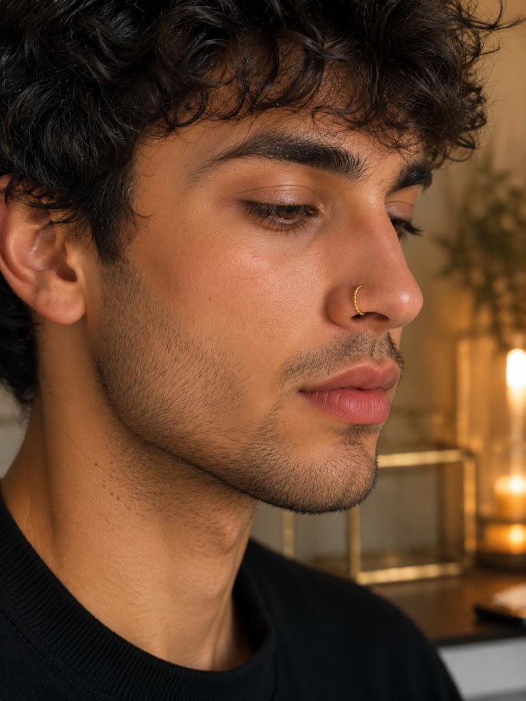 925 Ayar Gümüş Altın Renk Halka Burun Hızması Piercing Unisex Minimal Burun Piercing