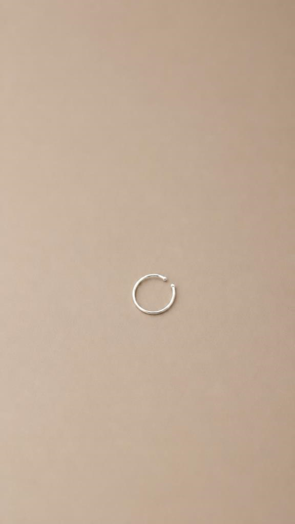 925 Ayar Gümüş Minimal Halka Piercing Küpe – İnce Tasarım Tragus Helix Burun Halkası