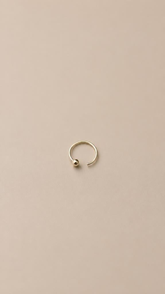 925 Ayar Gümüş Unisex Burun Hızması Piercing Gold Renk Minimal Top Detaylı Nose Stud 