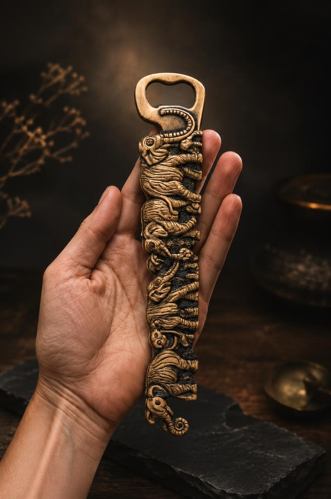 Açacak Metal Fil Desenli Şişe Açacağı 21,5 cm Dekoratif 