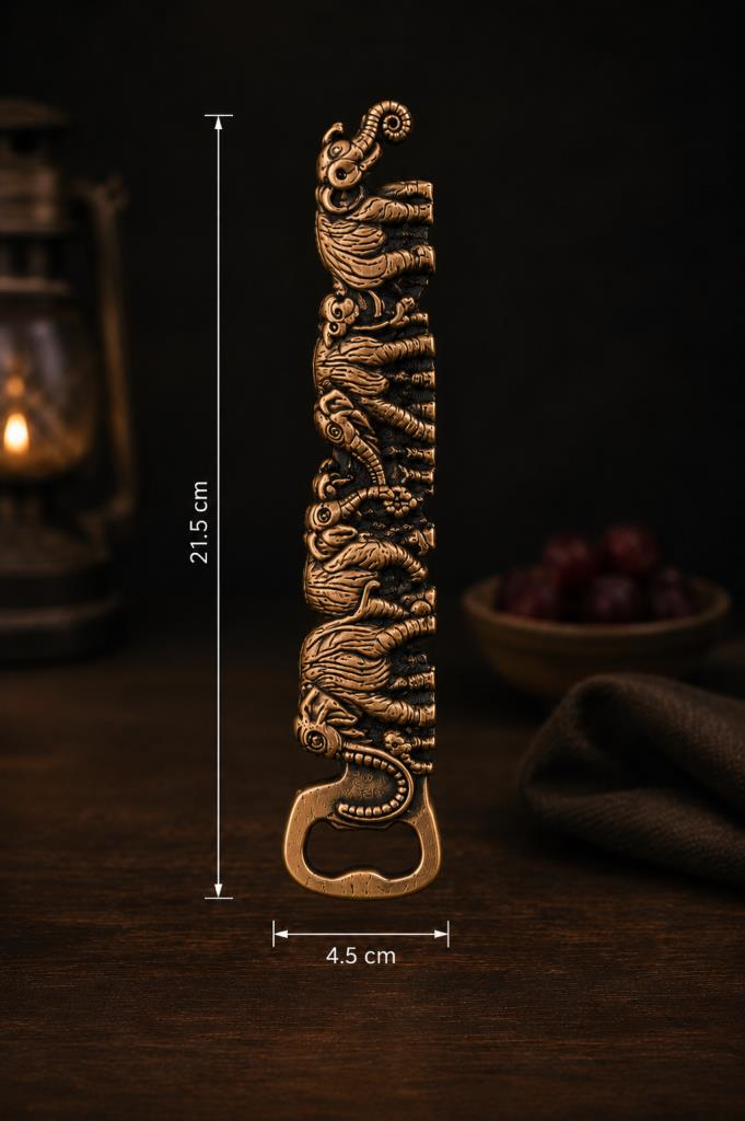 Açacak Metal Fil Desenli Şişe Açacağı 21,5 cm Dekoratif 