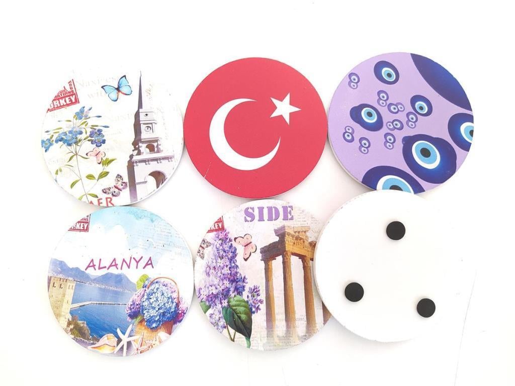 Ahşap 6lı Kupa Bardak Altlığı