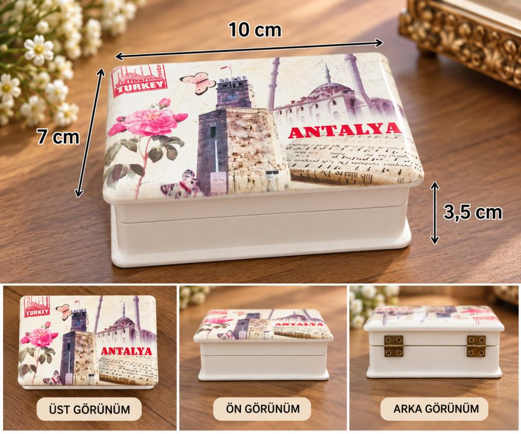 Ahşap Takı Kutusu Takı Organizeri Takı Saklama ve Düzenleyici Mücevher Kutusu 