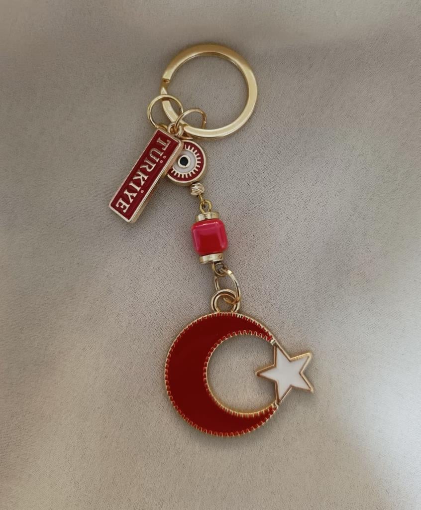 Anahtarlık Ay Yıldız Türk Bayrağı Çanta Süsü Türkiye Yazılı Araba Dikiz Ayna Aksesuar