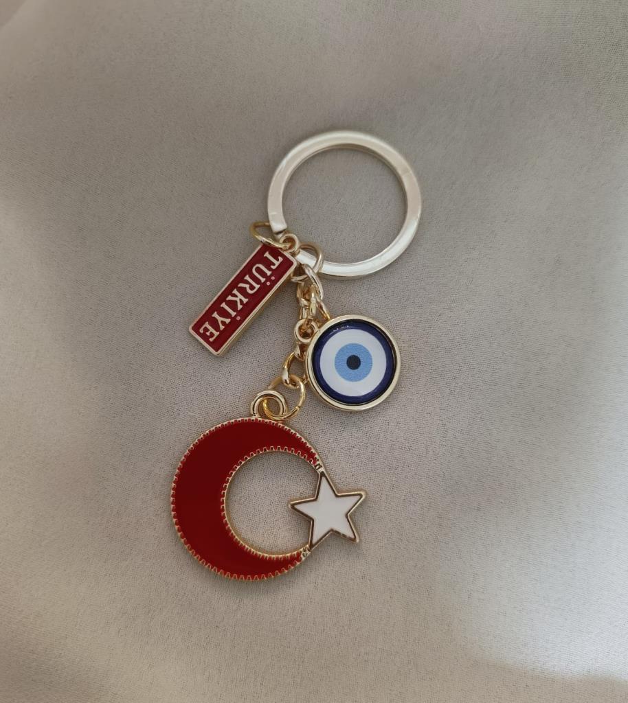 Anahtarlık Ay Yıldız Türk Bayrağı Çanta Süsü Türkiye Yazılı Araba Dikiz Ayna Aksesuar