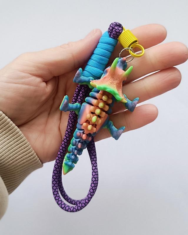 Anahtarlık Çanta Süsü Dragon Dinozor Rainbow Multicolor Oynar Eklem Oyuncak Yılbaşı Doğum Günü Hediye 