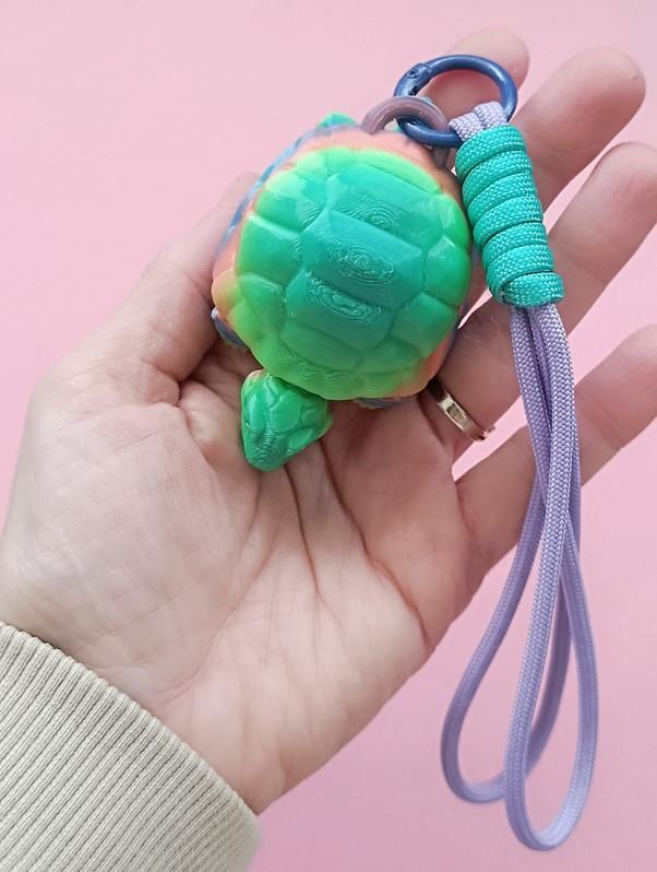 Anahtarlık Çanta Süsü Kaplumbağa Oynar Eklem Rainbow Multicolor Oyuncak Yılbaşı Doğum Günü Hediye 