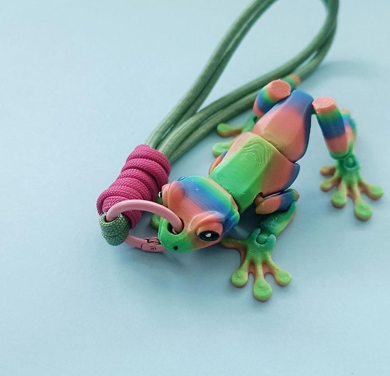 Anahtarlık Çanta Süsü Kurbağa Oynar Eklem Rainbow Multicolor Oyuncak Yılbaşı Doğum Günü Hediye 