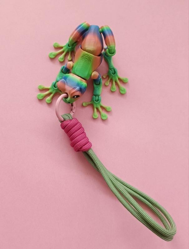 Anahtarlık Çanta Süsü Kurbağa Oynar Eklem Rainbow Multicolor Oyuncak Yılbaşı Doğum Günü Hediye 