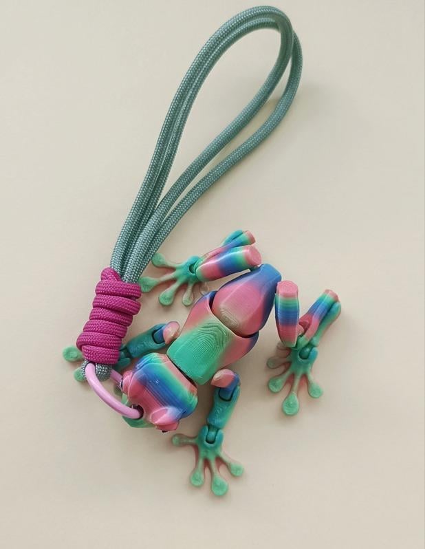 Anahtarlık Çanta Süsü Kurbağa Oynar Eklem Rainbow Multicolor Oyuncak Yılbaşı Doğum Günü Hediye 