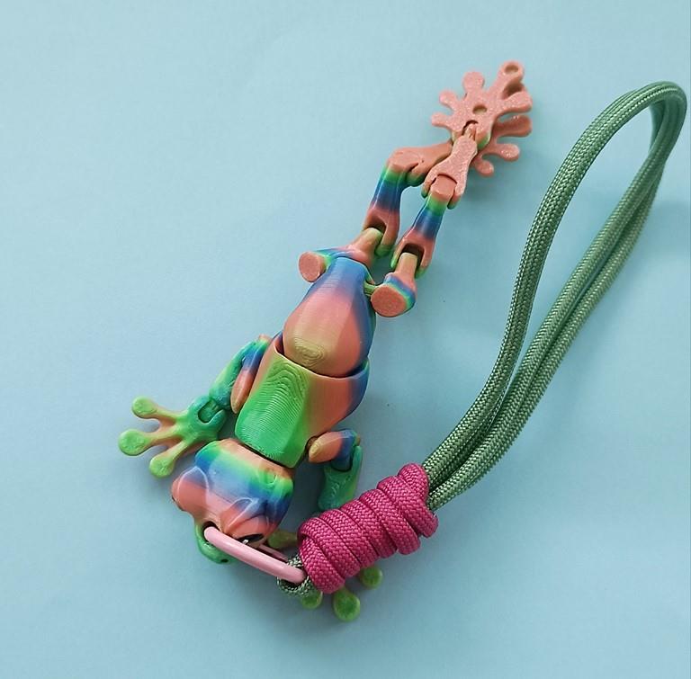 Anahtarlık Çanta Süsü Kurbağa Oynar Eklem Rainbow Multicolor Oyuncak Yılbaşı Doğum Günü Hediye 