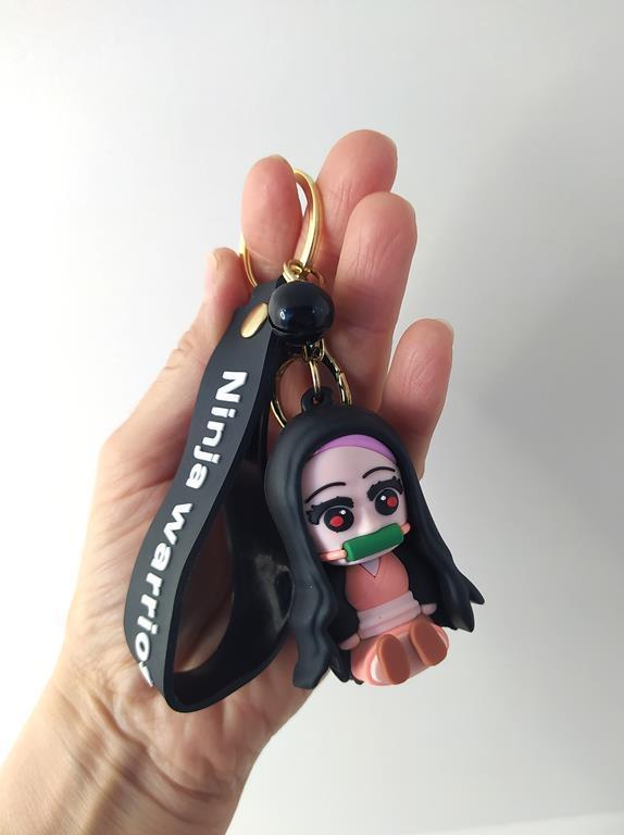 Anahtarlık Demon Slayer Kimetsu No Yaiba Nezuko Kamado Silikon Anahtarlık Çanta Süsü Oyuncak Aksesuar Araba Süsü