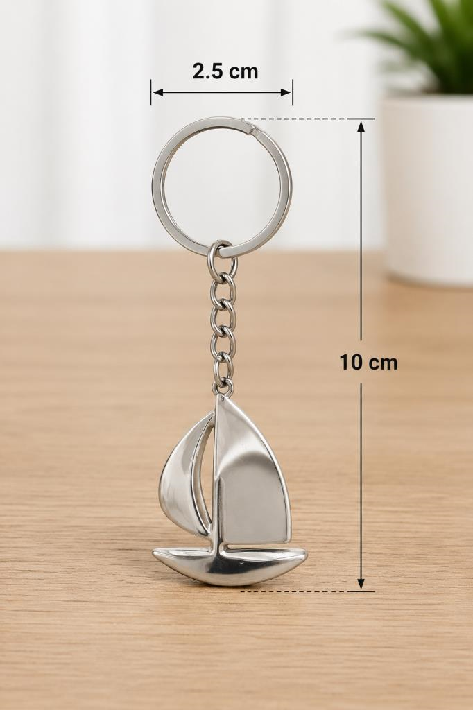 Anahtarlık Metal Yelkenli Gemi Dekoratif Çanta Aksesuarı Ev Ofis Araç Anahtarı 10 cm