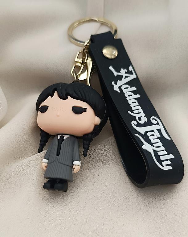Anahtarlık Silikon Addams Family Wednesday Film Anahtarlık Çanta Süsü