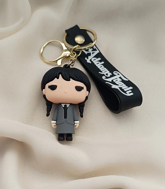 Anahtarlık Silikon Addams Family Wednesday Film Anahtarlık Çanta Süsü