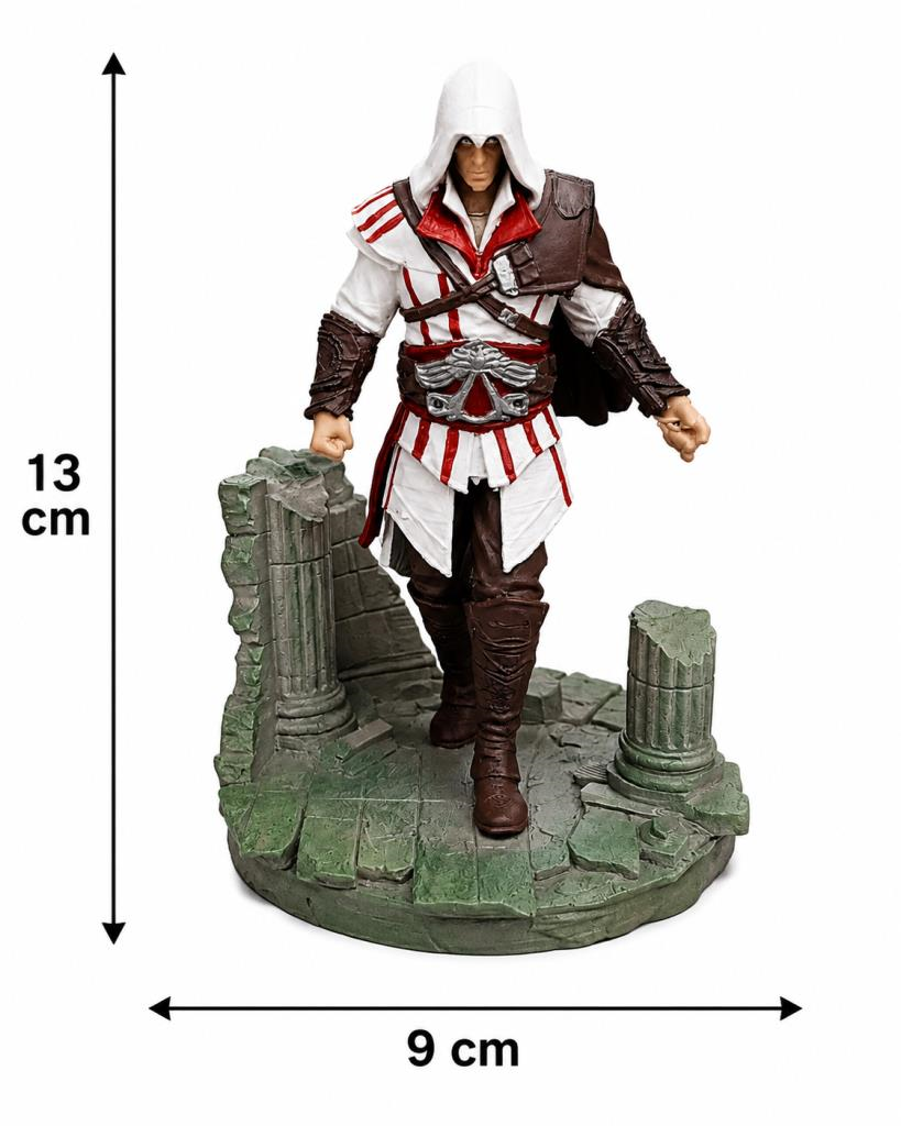 Assassin's Creed Ezio Figür 13 cm El Boyaması Dekoratif Figür Masaüstü Kitaplık Vitrin Dekoru