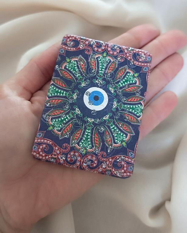 Ayna Makyaj Aynası Nazarlı Kötü Göz Model Cep Çanta El Aynası 17245      