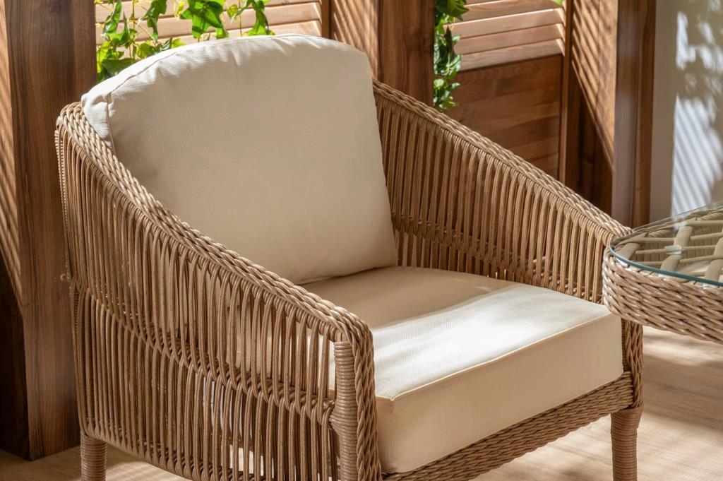 Bahçe Mobilyası 3'lü Takım Santana Rattan A Sınıfı Cappuccino