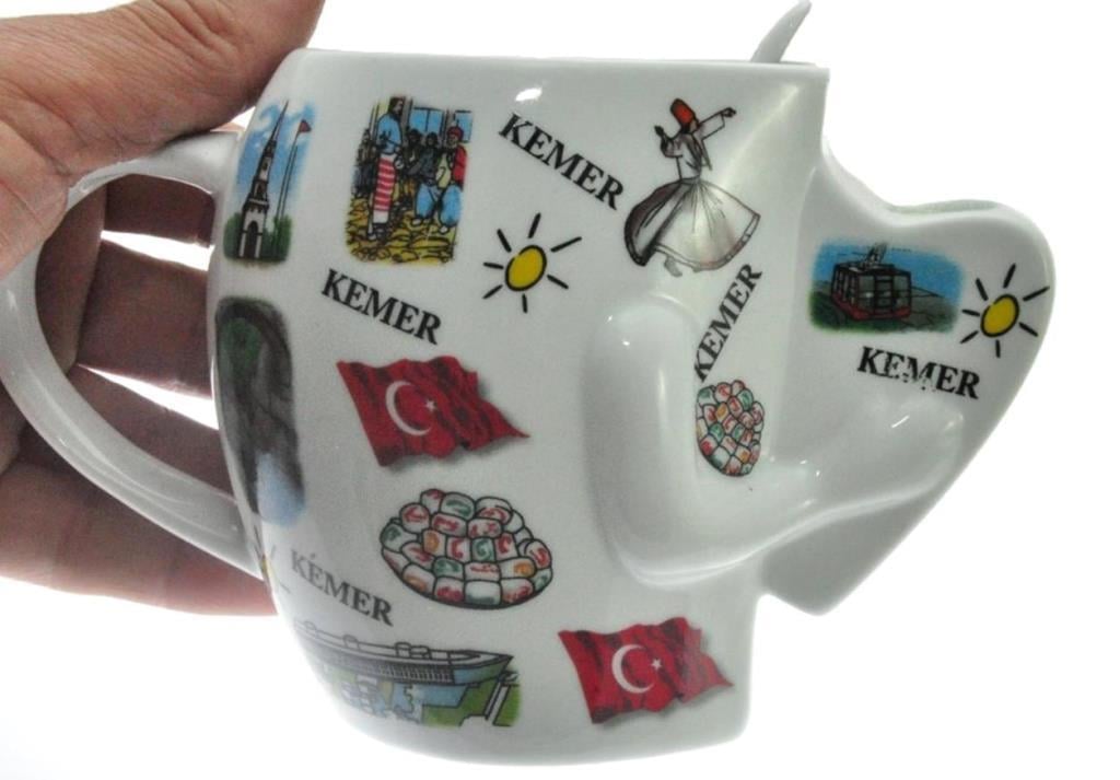 Bardak Kupa Sevimli El Figürlü Seramik Kaşık Büyük Ağız Seramik Kahve Fincanı Yaratıcı 