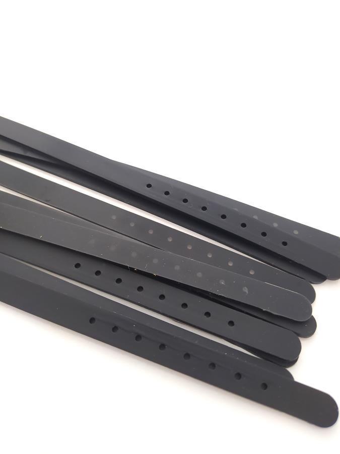Bileklik 10 lu Silikon Siyah 08 mm Ayarlanabilir Charm Takılabilen Bileklik 
