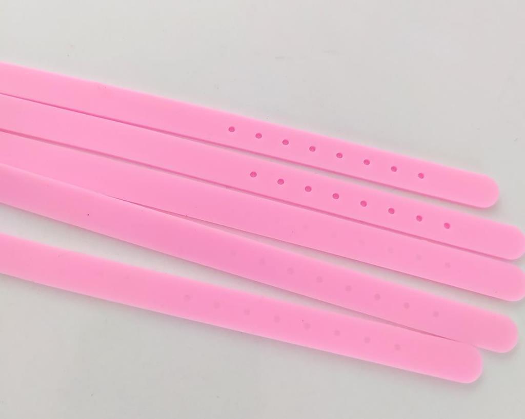 Bileklik 5 li Silikon Pembe 08 mm Ayarlanabilir Charm Takılabilen Bileklik