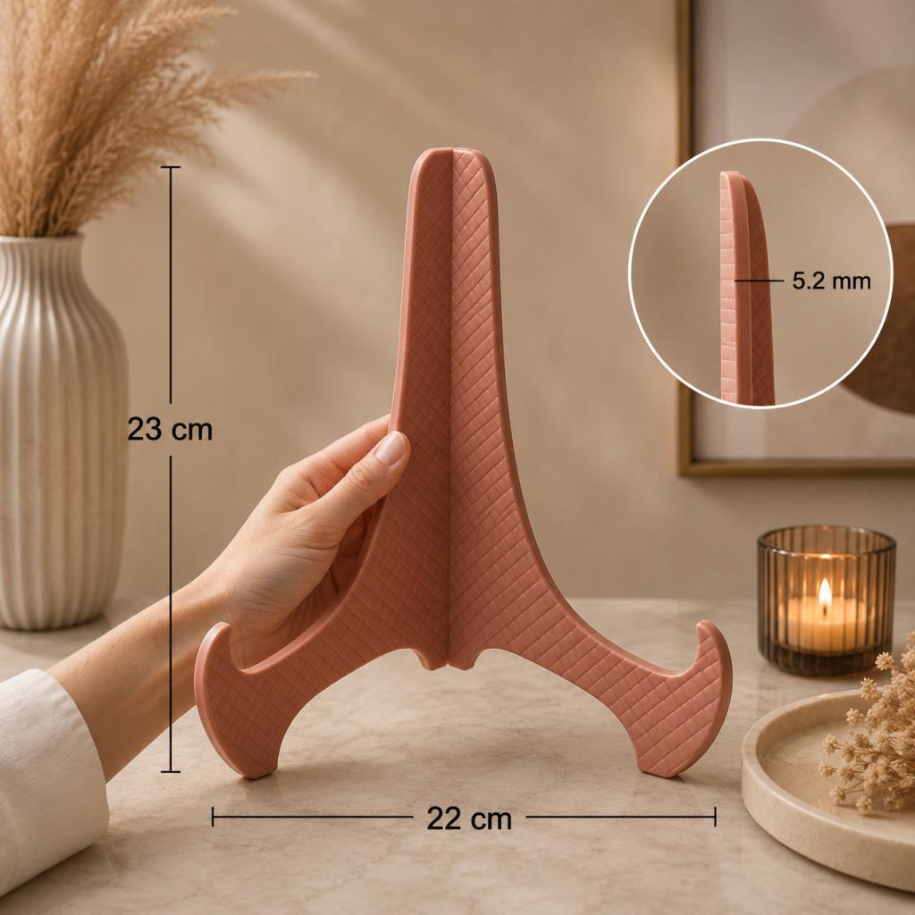 Büyük Boy Tabak Standı 23x22 cm | Dekoratif Tabak Sergileme Standı | Battal Boy Tabaklar İçin | 5.2 mm  