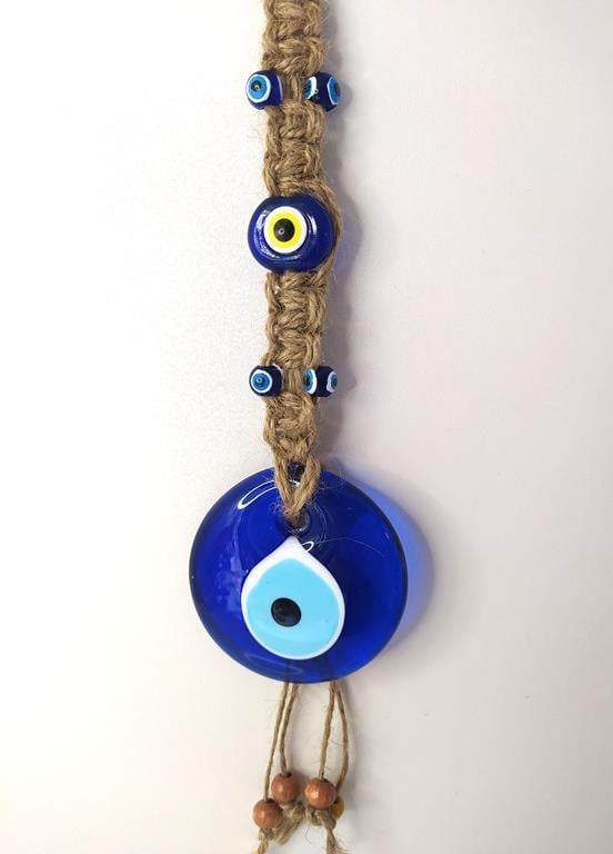 Cam Nazar Kötü Göz Kovucu Hand Made Ağaç Duvar Dekorasyonu Hasır Nazarlık Duvar Ağaç Ev Süsü