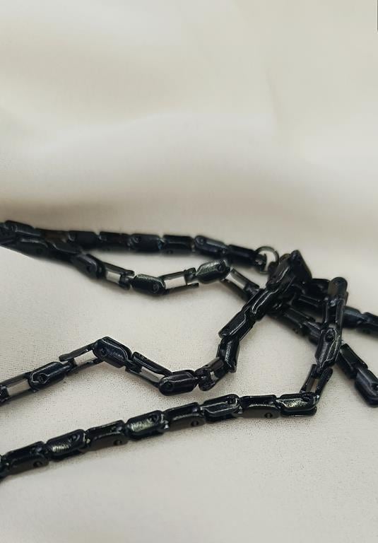 Çelik Siyah Zincir Kolye 316 L Paslanmaz Kolye Unisex Gerdanlık          
