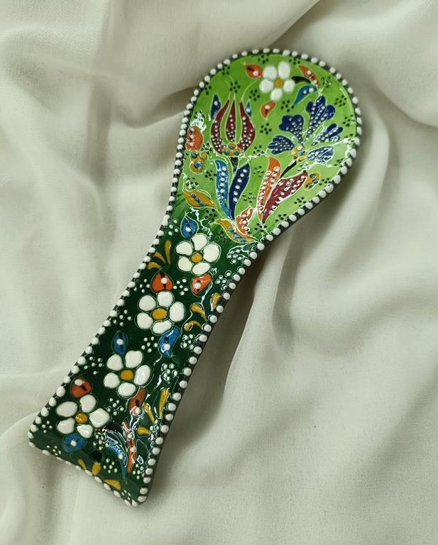 Çini Tezgah Üstü Kirli Kepçe Kaşık Altlığı Seramik     
